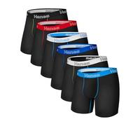 Hanes Men's Boxer Briefs, Cotton Stretch Moisture-Wicking Underwear, Multi-Pack Ropa Interior de Hombres, Black-6 Pack, 3XL 6