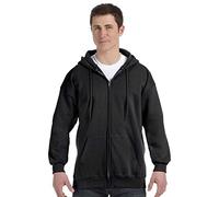 Hanes Men's Full Zip Ultimate Heavyweight Fleece Hoodie, Black, Large