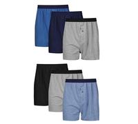 Hanes Men's Knit Boxers, 6 Pack, Blue/Black/Grey, Medium