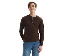 Hanes Men's Long-Sleeve Beefy Henley Shirt, Dark Truffle, 2X Large