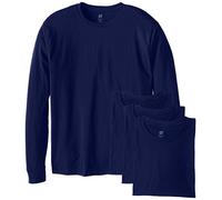 Hanes Mens Long-Sleeve T-Shirt 4-Pack (O5286) -Navy -M -4PK