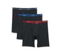 Hanes Men's Moves Performance Boxer Brief, Total Support Pouch, Regular/Trunk/Long Leg, 3-Pack, 8" Black