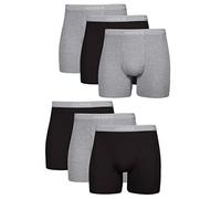 Hanes Boxers sin etiqueta para hombre tallas grandes – Paquete de 6 teñidos negro/gris 3XL