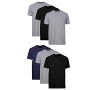 Hanes Men's Plus Size Tagless Cotton Crew T-Shirt, Black/Gray 6-Pack, 3X Large