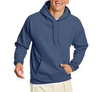 Hanes Men's Pullover EcoSmart Fleece Hooded Sweatshirt, Denim Blue, 3XL