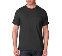 Hanes Men's Short Sleeve Beefy-T with Pocket, Black, Large