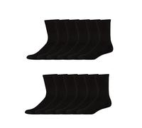 Hanes Mens Socks, X-temp Cushioned Crew 12-pack, Black, 10 US