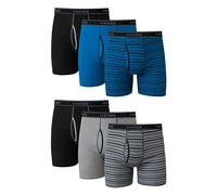 Hanes Men's Tagless Boxer Briefs, 6 Pack, Solid/Stripe Assorted, Small