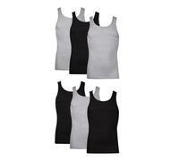 Hanes Men's Tagless Comfortsoft Dyed Tank Undershirt, 6 Pack, Black/Grey, X Large