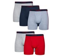 Hanes Mens TAGLESS Ringer Ringer Boxer Brief con Comfort Flex Pretina de 5 paquetes (7347Z5) -Asorted-XL