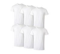 Hanes Mens White Crew Neck 6-Pack (2135P6) -White -S -6PK