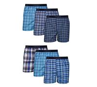 Hanes Men's Woven Boxers, 6 Pack, Tartan Plaid, Large