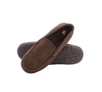 Hanes Mocasines texturizados para hombre, Marrón marrón, Large