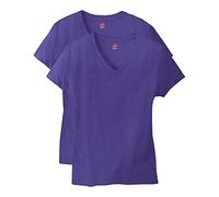 Hanes Nano Ligero Camiseta, Morado (, XL (Pack de 2) para Mujer