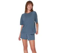 Hanes Originals 2 Piece Lounge, Comfywear Supersoft Boxy T-Shirt & Sleep Shorts Loungewear Set Juego de Pijama, Stargazer Gris/Stargazer Gris, M (Pack de 2) Mujeres