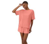 Hanes Originals - Conjunto de camiseta y pantalón corto para mujer, como pijama o para estar en casa, holgado, cómodo y supersuave, multicolor/fantasía (Sunset/Sunset), XXL
