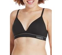 Hanes Originals Contour Wireless, Seamless Rib Bralette, ComfortFlex Fit Sujetador, Opaco, Negro, XXL para Mujer