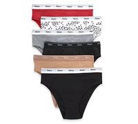 Hanes Originals Hi-Leg Panties, Breathable Stretch Cotton Underwear, Assorted, 6-Pack Ropa Interior, Mezcla básica de Colores, XL (Pack de 6) para Mujer