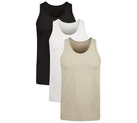 Hanes Originals Stretch Cotton, Feuchtigkeitsableitende Tank-Tops, Ohne Etikett, 3er-Pack Camiseta, Blanco/Bronceado/Negro, M 3 Hombres