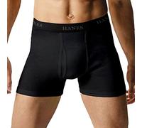 Hanes Pack de 5 Calzoncillos Tipo bóxer para Hombre, sin Etiqueta, Cintura Flexible, Talla L, Negro Completo., L