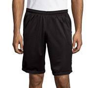 Hanes - Pantalón corto deportivo de malla para hombre - negro - Large