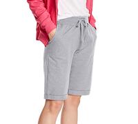 Hanes - Pantalones Cortos para Mujer, Bermudas de Rizo francés con Bolsillo y Forro Polar de Punto, Bermudas para Mujer, 28 cm, Acero Ligero, M
