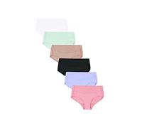 Hanes Panties Pack, Smoothing Microfiber No-Show Underwear, 6-Pack (Colors May Vary) Ropa Interior, Colores Surtidos, Paquete de 6 Calzoncillos de Cintura Alta, 38 Mujer