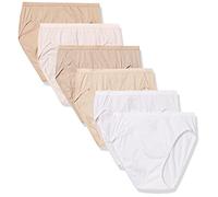 Hanes Paquete de 6 Bragas de algodón Transpirable de Corte Alto para Mujer, Gris Pardo Suave, Blanco, Desnudo, Pulido Claro, Jaspeado Nude, Flor de azúcar Dulce Lunar, 8
