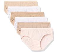Hanes Paquete de 6 Bragas Hipster de algodón Transpirable para Mujer, Gris Pardo Suave, Blanco, Desnudo, Pulido Claro, Jaspeado Nude, Flor de azúcar Dulce Lunar, 6
