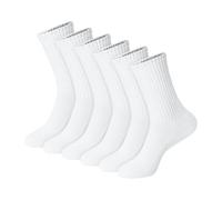 Hanes White Or Plain Black Socks Pack, 6 Pairs, Cushioned Crew Style Calcetines, Blanco, M Unisex Adulto