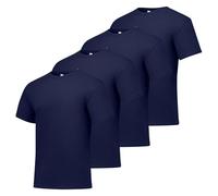 Hanes - Paquete de Camisetas de Manga Corta para Hombre, Camiseta básica de algodón con Cuello Redondo, Paquete de 4 o 6 Unidades, Azul Marino, Paquete de 4, X-Large