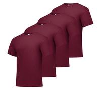 Hanes Paquete de Camisetas Essentials para Hombre, Camisetas de algodón con Cuello Redondo para Hombre, Granate - Paquete de 4, Large
