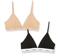 Hanes Paquete de sostén Deportivo Triangular para Mujer, Sujetador de algodón elástico Transpirable, Paquete de 2, Small