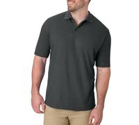 Hanes Pique Short Sleeve Shirt, Three-Button Midweight Polo for Men Camisa, Gris Oscuro Jaspeado, XXXXL para Hombre