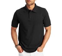 Hanes Polo de Manga Corta X-Temp W/FreshIQ, Negro, X-Large