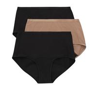 Hanes Ropa Interior cómoda para Mujer, superfugas, posparto y período, Paquete de 3, Negro, Pecan, Negro, XL