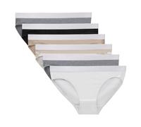 Hanes Ropa interior original para niñas, pantalones cortos de algodón elástico, hipster, bragas de bikini, paquete de 6, Rosa rubor, bígaro, teñido anudado, azul marino, malva, bikini elástico, 8