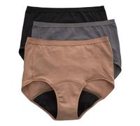 Hanes Ropa Interior para Mujer con protección contra Fugas posparto y menstruales, Paquete de 3 Unidades, Paquete de 3 - Surtido - Protección Media, 38