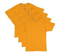 Hanes Short Sleeve Pack, Essentials Crewneck Cotton T-Shirt, 4 Or 6 Pack Camisa, Oro-4 Pack, XL Hombre