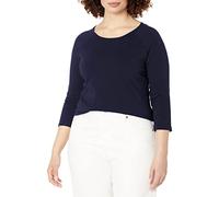Hanes Stretch Cotton Raglan Sleeve tee Camisa, Azul Marino, M para Mujer