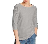 Hanes Stretch Cotton Raglan Sleeve tee Camisa, Gris, M para Mujer