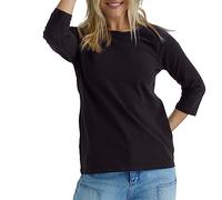 Hanes Stretch Cotton Raglan Sleeve tee Camisa, Negro, M para Mujer