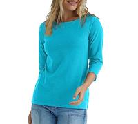 Hanes Stretch Cotton Raglan Sleeve tee Camisa, Turquesa voladora, S para Mujer