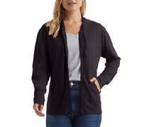 Hanes - Sudadera con capucha de punto de algodón flameado texturizado con cremallera completa, para mujer, Negro -, S