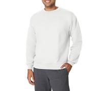 Hanes Sudadera de algodón Pesado con Cuello Redondo para Hombre - Blanco - Medium