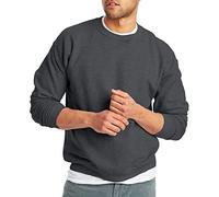 Hanes Sudadera Pullover Crewneck Ecosmart Fleece Charcoal Heather Pack de 1 o 2 5XL Hombre