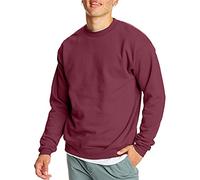 Hanes Sudadera Ecosmart Fleece pulóver cuello redondo 1 o 2 pack Burdeos XXL para hombre