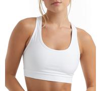 Hanes Sujetador deportivo deportivo de compresi¨®n deportiva para mujer, blanco, grande