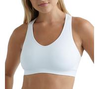 Hanes Sujetador Deportivo sin Costuras Racerback Deportivo para Mujer, Blanco, Grande