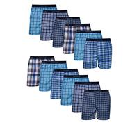 Hanes Tagless Boxers with ComfortFlex Waistband-Multiple Packs Available Bxer, 12 Unidades - Cuadros Azules Surtidos, S para Hombre